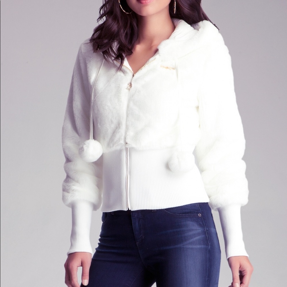 Bebe Fur Jacket in Grey